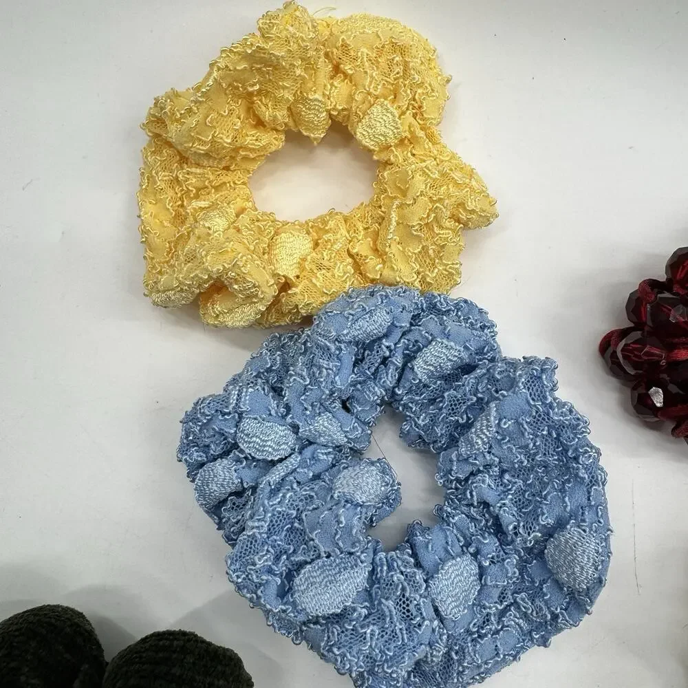 Lot 27 Pc VTG 90s - Modern Hair Scrunchies Headbands Oversized Lace Chiffon‎